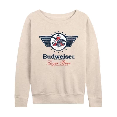 Women's -  -  Eagle Lightweight French Terry Wide Neck Long Sleeve Graphic Shirt birch