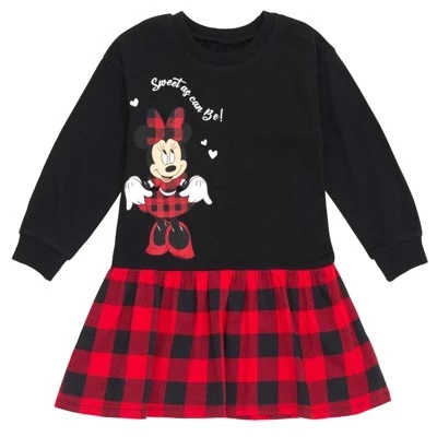 Флисовое платье Disney для девочек, черное