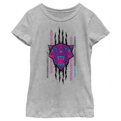 Футболка для девочек Black Panther Icon, серый меланж