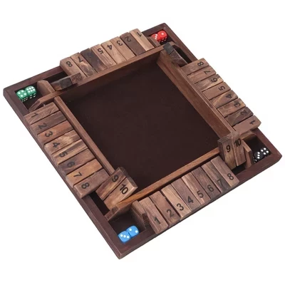 Игра «Закрой коробку» на 4 игроков, 10 чисел, коричневая