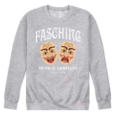 Мужская флисовая толстовка с рисунком Fasching Masks athletic heather