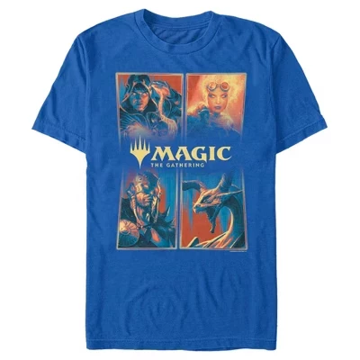 Мужская футболка Magic: The Gathering «Панели с персонажами», синяя