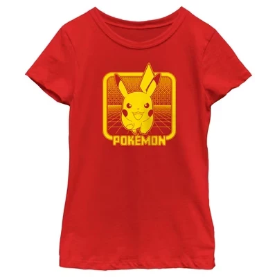 Футболка для девочек Pokémon Пикачу, красная