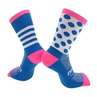 Cycling Athletic Socks Sweat-Absorbent Anti-Odor Anti-Friction Outdoor Nylon Neutral and Universal 1 Pair pink, blue