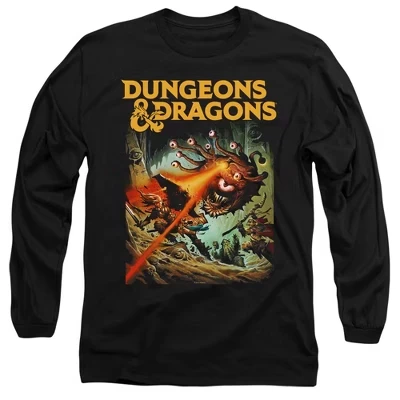 Мужская футболка с длинным рукавом Dungeons And Dragons Beholder Strike черного цвета