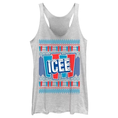 Женский свитер ICEE Retro Ugly Sweater Racerback безрукавка белого цвета