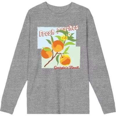 Лучшая футболка для взрослых с длинным рукавом от Natural World Fresh Peaches в Джорджии
