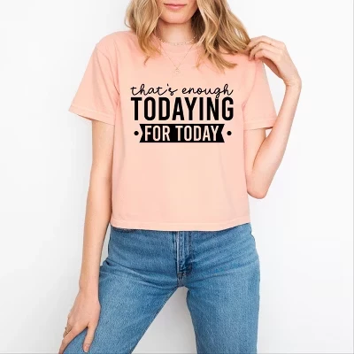 Женский кроп-топ Simply Sage «Enough Todaying», персиковый