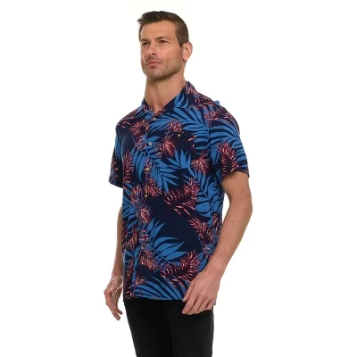 Мужская рубашка Aloha на пуговицах с коротким рукавом – Мягкая на ощупь, впитывающая влагу, легкая в уходе midnight jungle