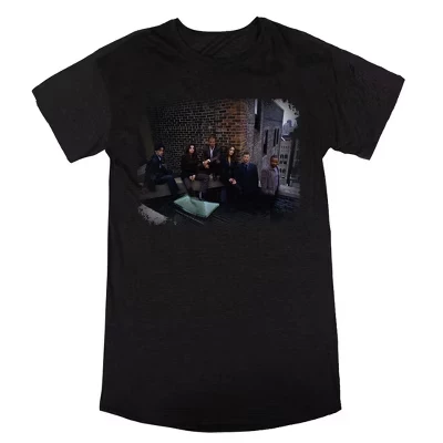 CSI New York Character Group Shot Женская черная ночная рубашка с круглым вырезом и коротким рукавом черный