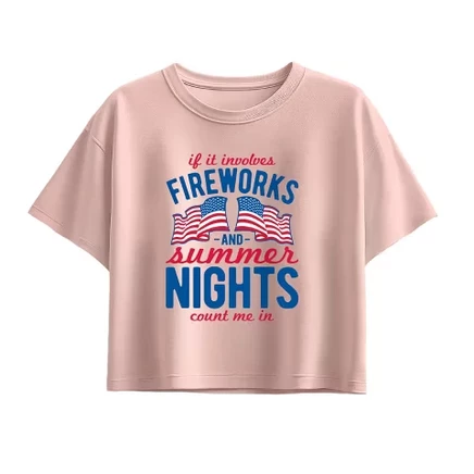 Детская футболка Instant Message Fireworks, светло-розовая