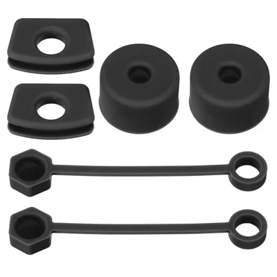 Cute Reusable Dust-proof Silicone Spill Stopper for Straw Cup 6 Pcs black