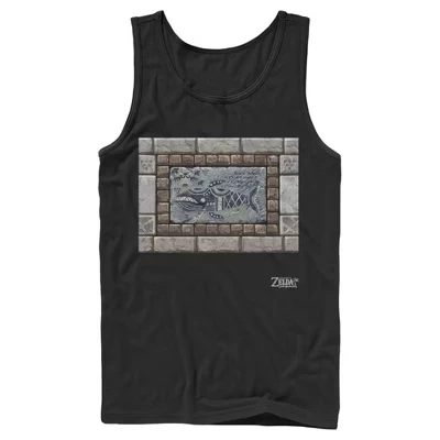 Мужская майка Legend of Zelda Link's Awakening Whale Stone Tablet, черная