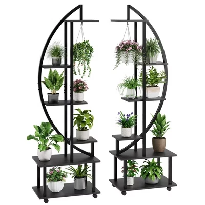 Подставки CuisinSmart для цветов, 6 ярусов, 2 шт., черные
