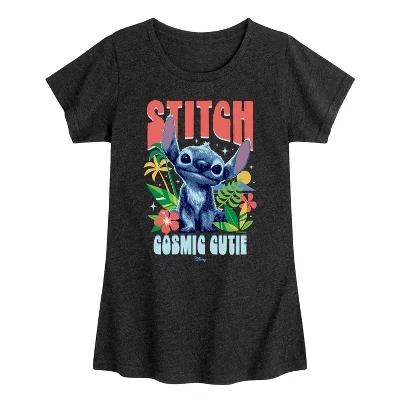 Детская футболка Lilo & Stitch Cosmic Cutie, черная
