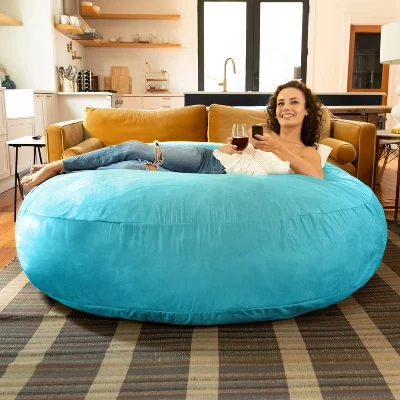 6-футовый кокон - большое кресло-мешок для взрослых microsuede бирюзового цвета