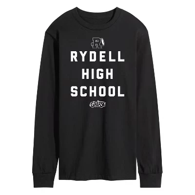 Мужская футболка с длинным рукавом Rydell High School с графическим рисунком, черная