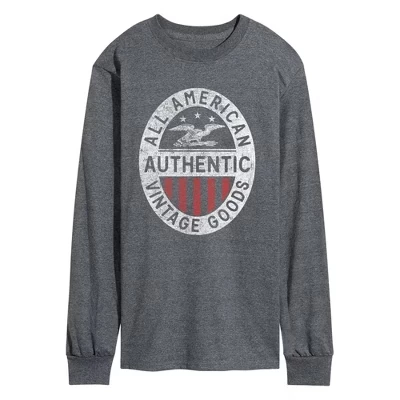 Мужская футболка All American Vintage Goods с длинным рукавом и графическим рисунком heather charcoal