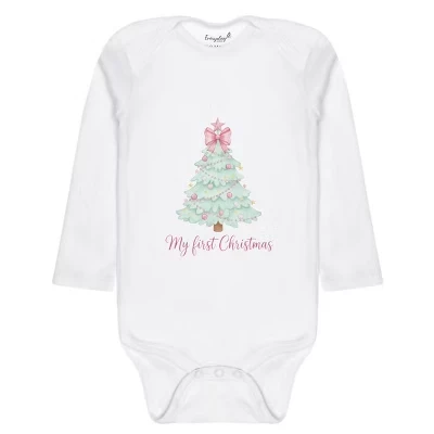 Рождественская коллекция My First Christmas Pastel Tree Baby Onesie – Боди с графическим рисунком белого цвета