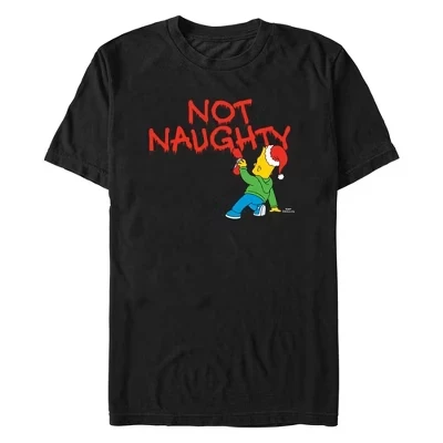 Мужская футболка Bart Not Naughty черного цвета