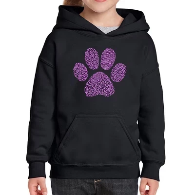 Худи для девочек LA Pop Art XOXO Dog Paw, черная