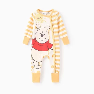 Детский комбинезон Disney Baby для мальчика Ная? Милые полосатые ползунки с обволакивающими манжетами, комбинезоны Джинджер