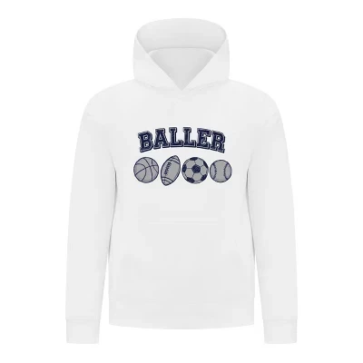 Спортивная коллекция пуловеров для мальчиков с капюшоном – Ballers Multi-Sport Graphic Sweatshirt белого цвета