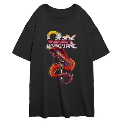 Женская футболка с логотипом Ozzy Osbourne Cobra Distressed для юниоров черная