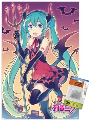 Постер Trends International Miku Bats, с кнопками