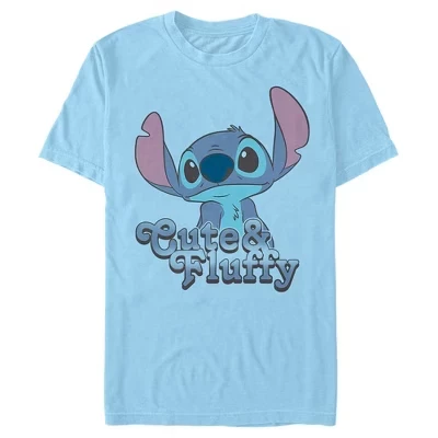 Мужская футболка Cute & Fluffy Stitch светло-голубого цвета