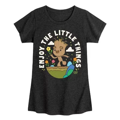 Облегающая футболка с коротким рукавом и рисунком heather black от Guardians of the Galaxy Enjoy The Little Things