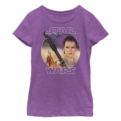 Футболка для девочек STAR WARS Rey Jakku, фиолетовая