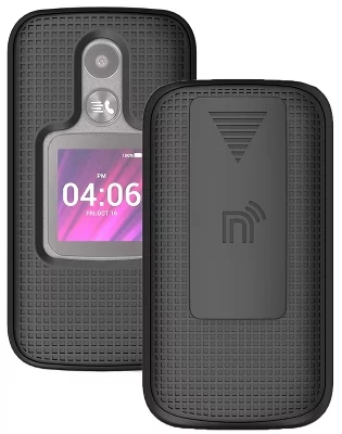 Комбинированный чехол-кобура с зажимом для ремня для Alcatel MyFlip (2020, A406DL) черный