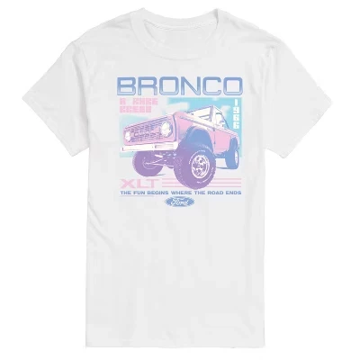 Мужская футболка Bronco пастельных тонов с коротким рукавом и рисунком белого цвета