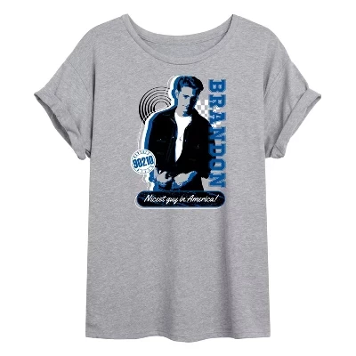 Женская футболка Beverly Hills 90210 Brandon, серая