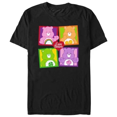 Мужская футболка Care Bears «Портреты медведей», черная