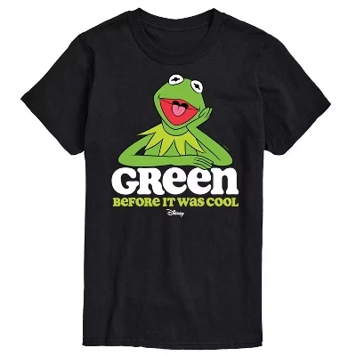 Мужская футболка с коротким рукавом и графическим принтом Kermit Green Before It Was Cool черного цвета
