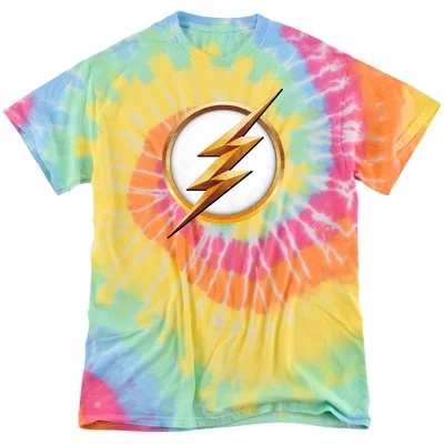 Мужская футболка Tie Dye с логотипом Flash Season 4 rainbow spiral