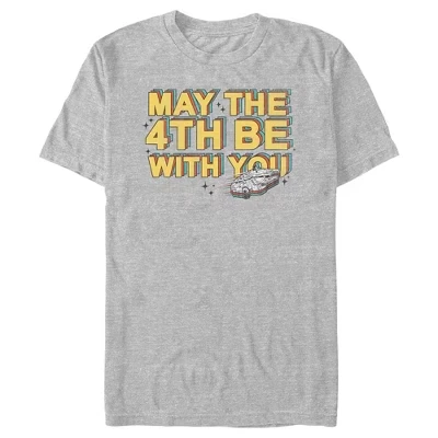 Мужская футболка Athletic Heather : A New Hope Millennium Falcon May the 4th Be With You от athletic heather