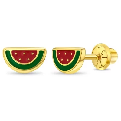 Серьги для девочек In Season Jewelry арбузные, 14K золото