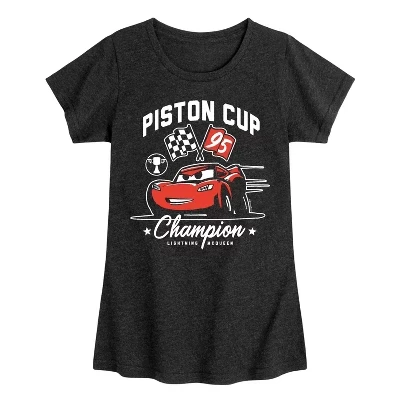 Приталенная футболка с коротким рукавом и рисунком Piston Cup Champion McQueen черного цвета