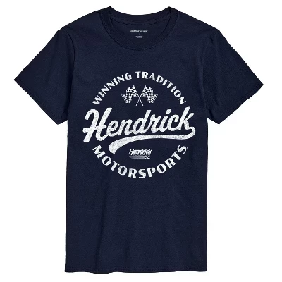 Мужская футболка Hendrick Motorsports Winning Tradition с коротким рукавом и графическим принтом, синяя