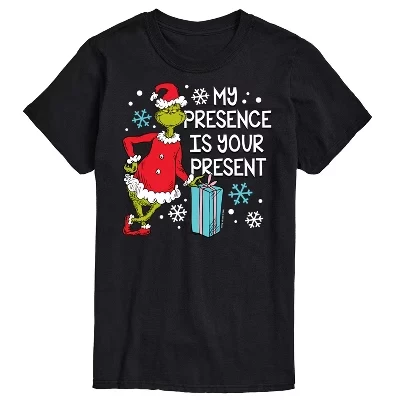 Мужская - Мое присутствие в Вашей настоящей графической футболке с коротким рукавом черного цвета