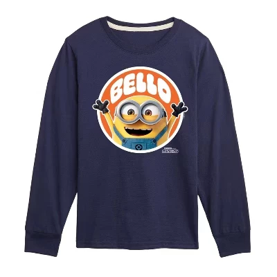 Лонгслив для мальчиков Minions Hello Bello, темно-синий