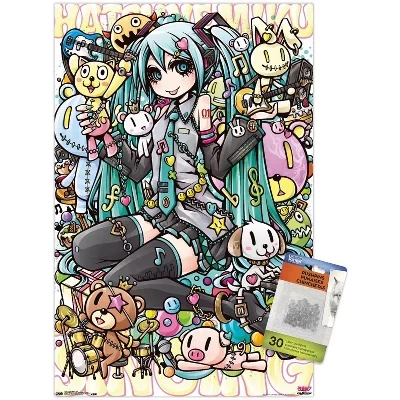 Hatsune Miku - Toys Печатает настенные плакаты без рамки в комплекте с прозрачными кнопками