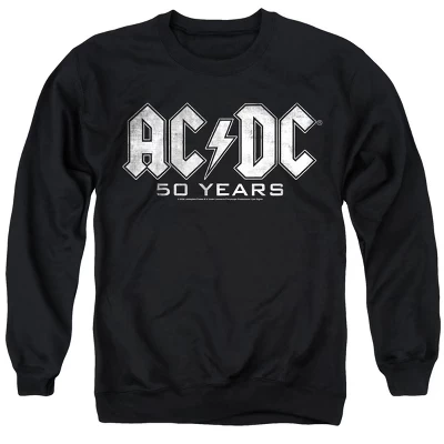 Мужская толстовка с круглым вырезом и логотипом ACDC 50 Years, черная