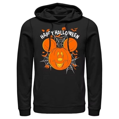 Мужская толстовка с капюшоном Mickey & Friends Halloween Mouse-O'-Lantern на Хэллоуин, черная