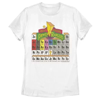 Женская футболка Power Rangers Periodic Table, белая