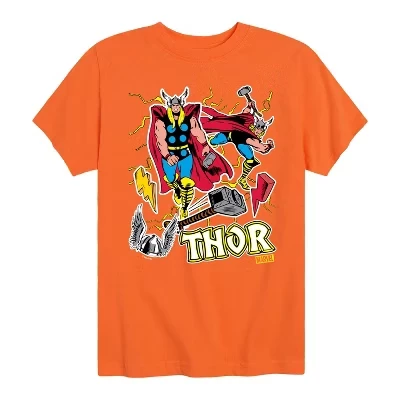 Футболка с коротким рукавом и графическим рисунком в стиле Thor Stickers оранжевого цвета