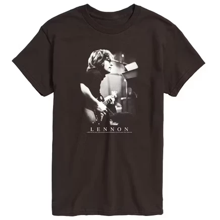 Мужская футболка John Lennon Guitar, темно-коричневая